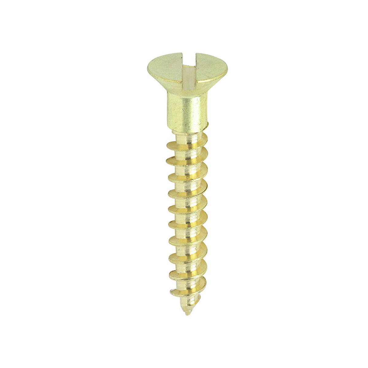 Timco - Solid Brass Timber Screws - SLOT - Countersunk 7 x 1" - (200 PCS Box)
