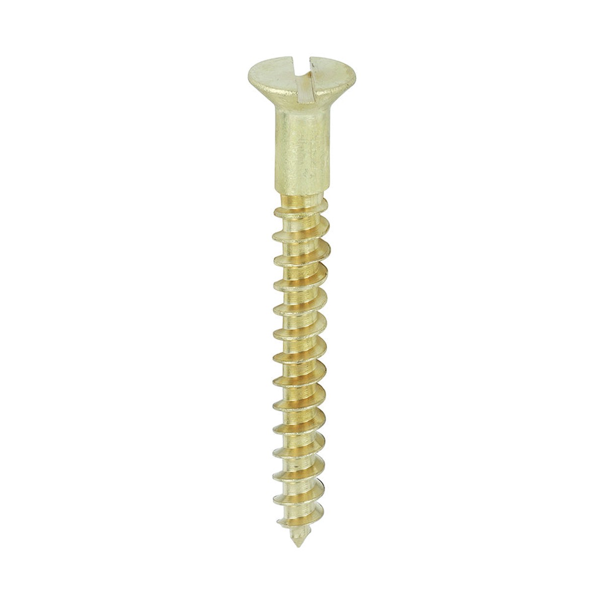 Timco - Solid Brass Timber Screws - SLOT - Countersunk 8 x 1 1/2" - (200 PCS Box)