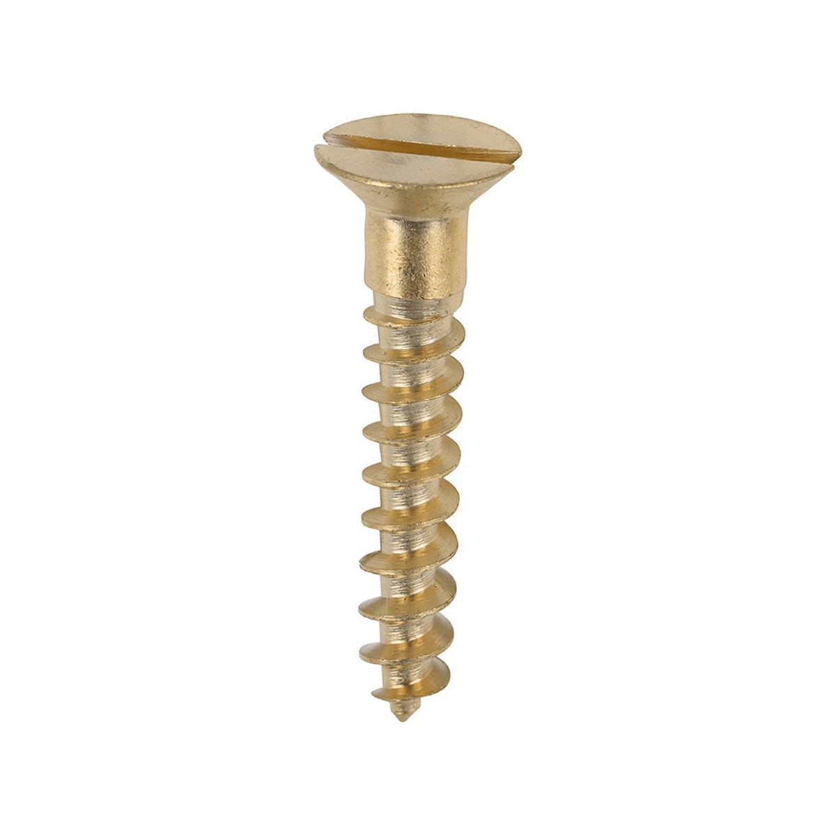 Timco - Solid Brass Timber Screws - SLOT - Countersunk 8 x 1" - (200 PCS Box)