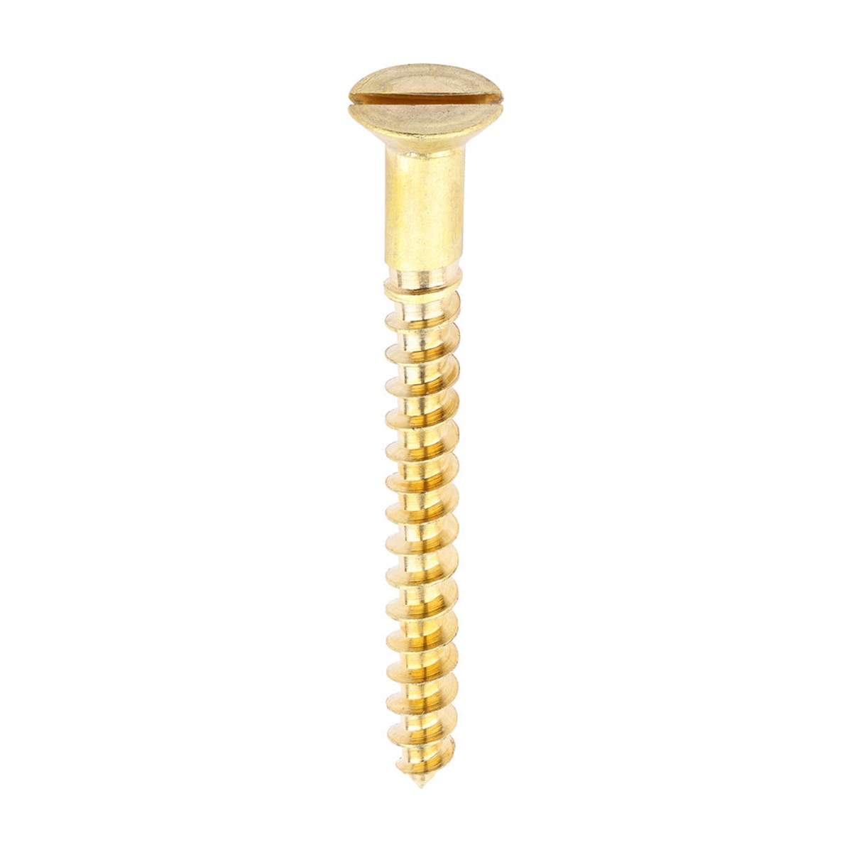 Timco - Solid Brass Timber Screws - SLOT - Countersunk 10 x 2" - (100 PCS Box)