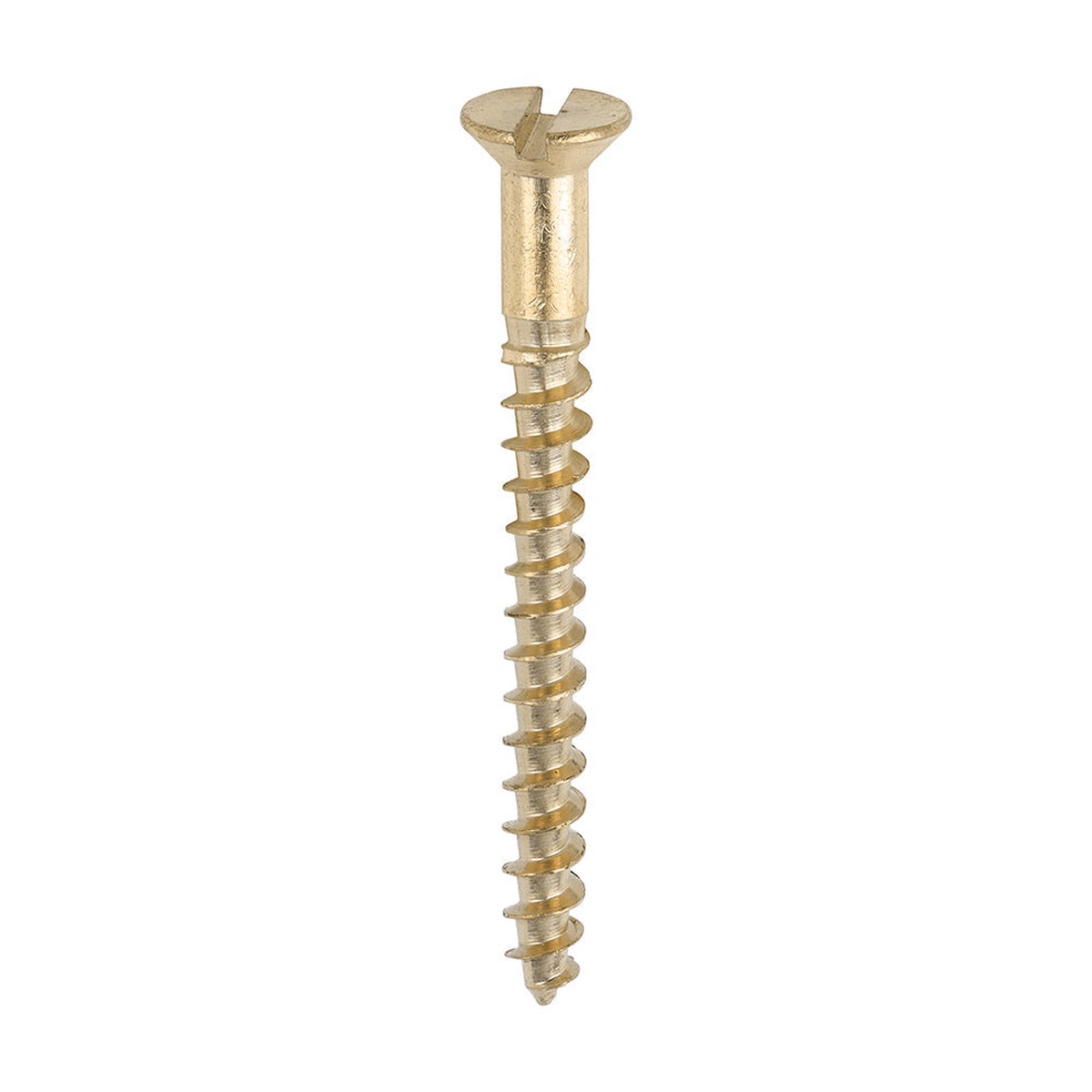 Timco - Solid Brass Timber Screws - SLOT - Countersunk 6 x 1 1/2" - (200 PCS Box)