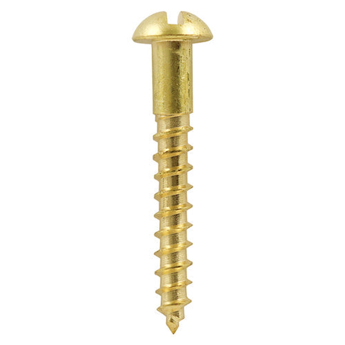 Timco - Solid Brass Timber Screws - SLOT - Round 8 x 1 1/2" - (200 PCS Box)