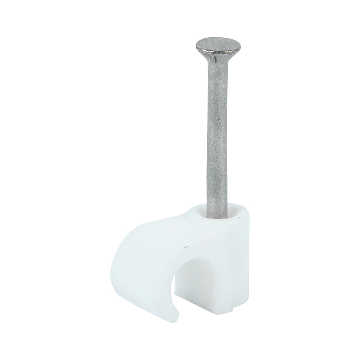 Timco - Round Cable Clips - White To fit 6.0mm - (100 PCS Box)