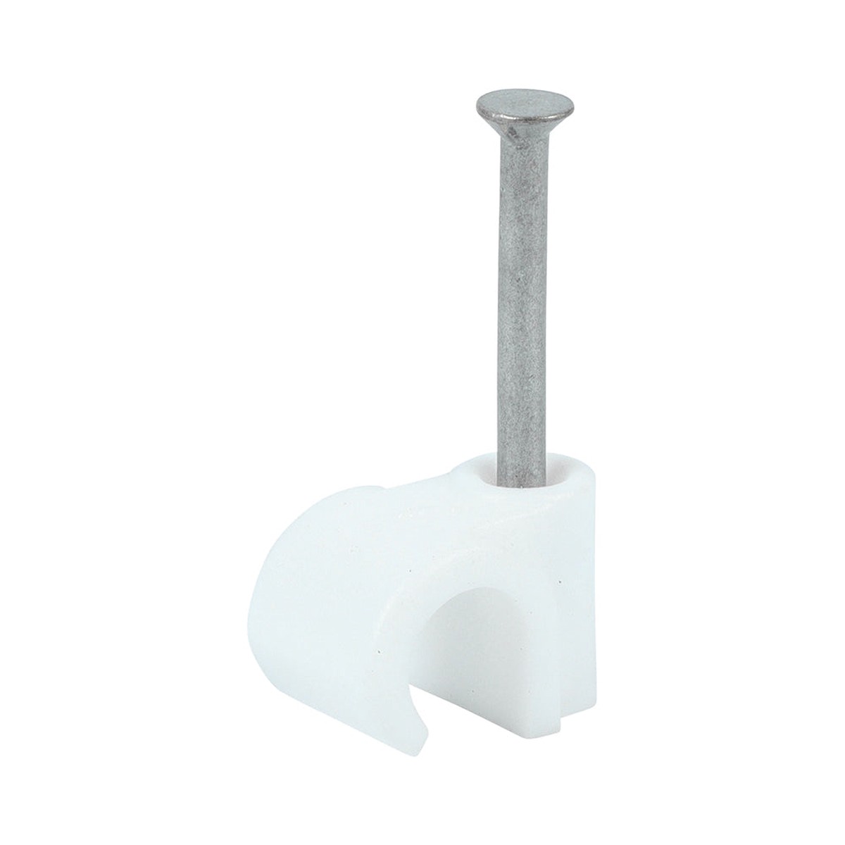 Timco - Round Cable Clips - White To fit 7.0mm - (100 PCS Box)