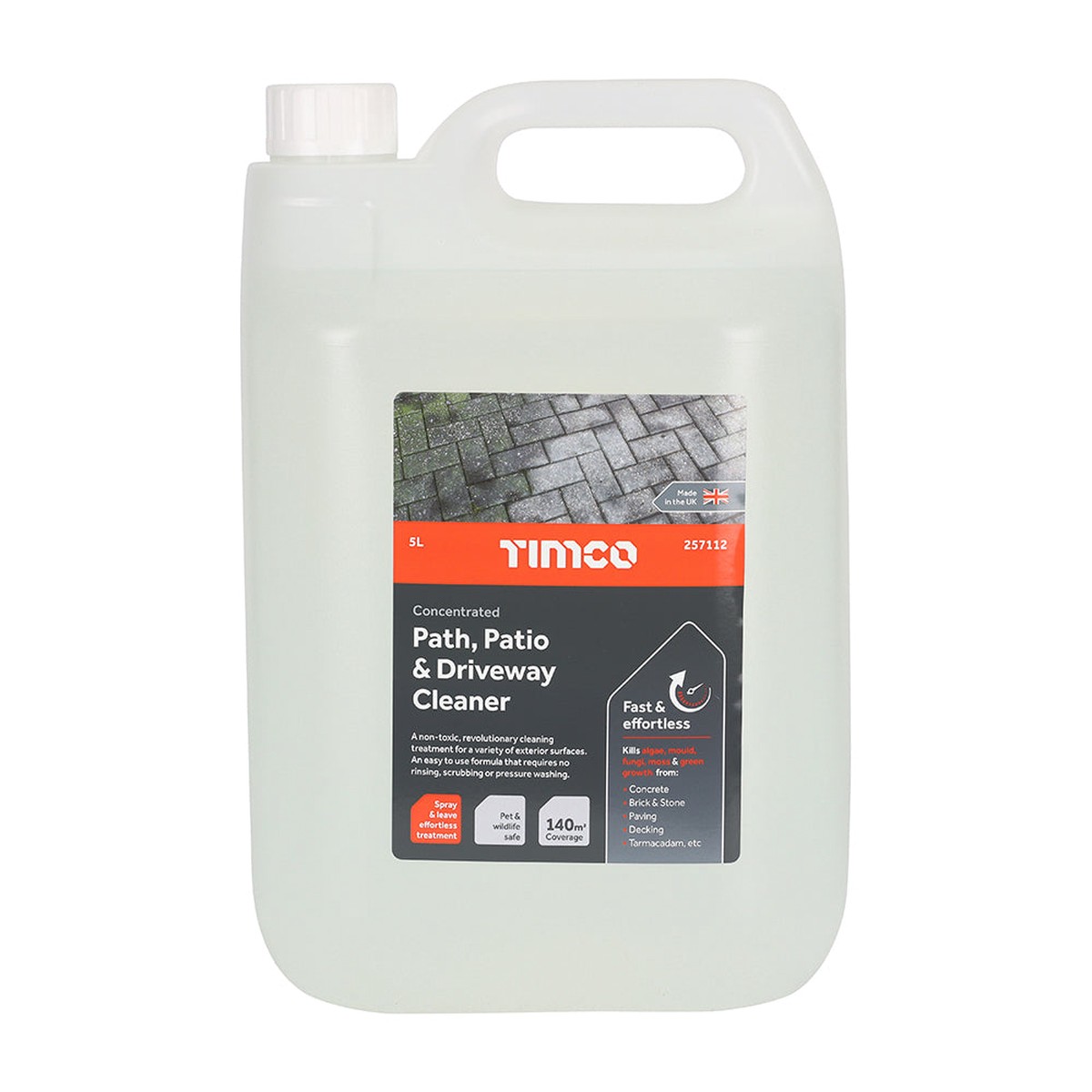 Timco - Path Patio & Driveway Cleaner Concentrate 5L (1 Each Bottle)
