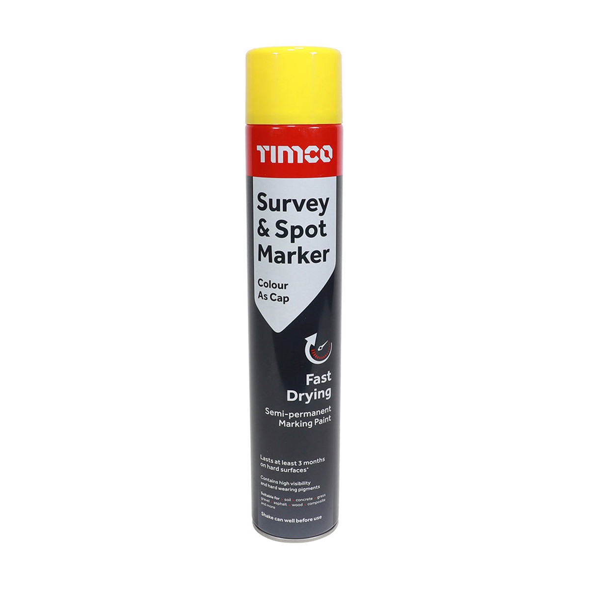 Timco - Survey & Spot Marker - Yellow 750ml (1 Each Can)