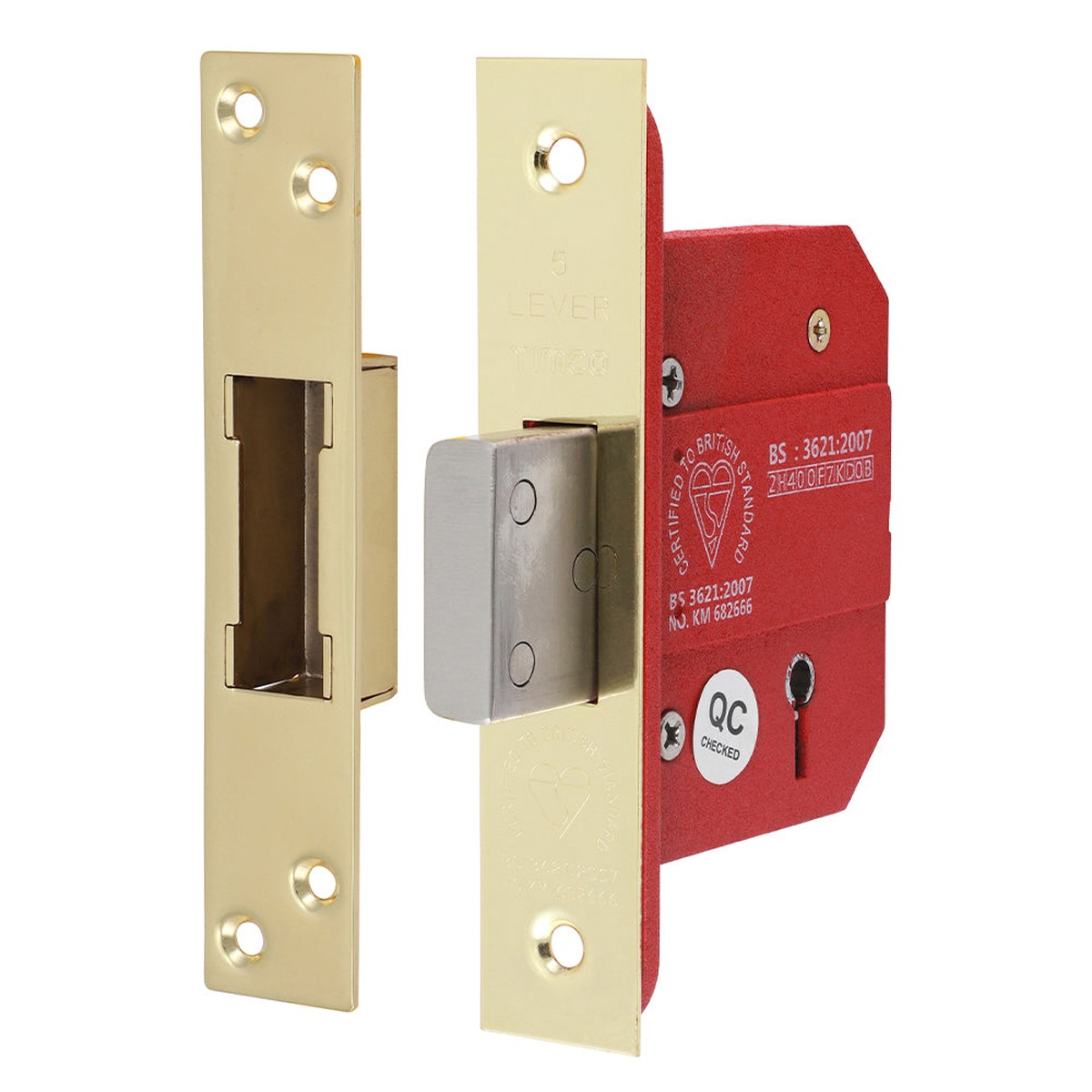 Timco - 5 Lever British Standard CE Deadlock - Electro Brass 66 case / 45 backset (1 Each Box)