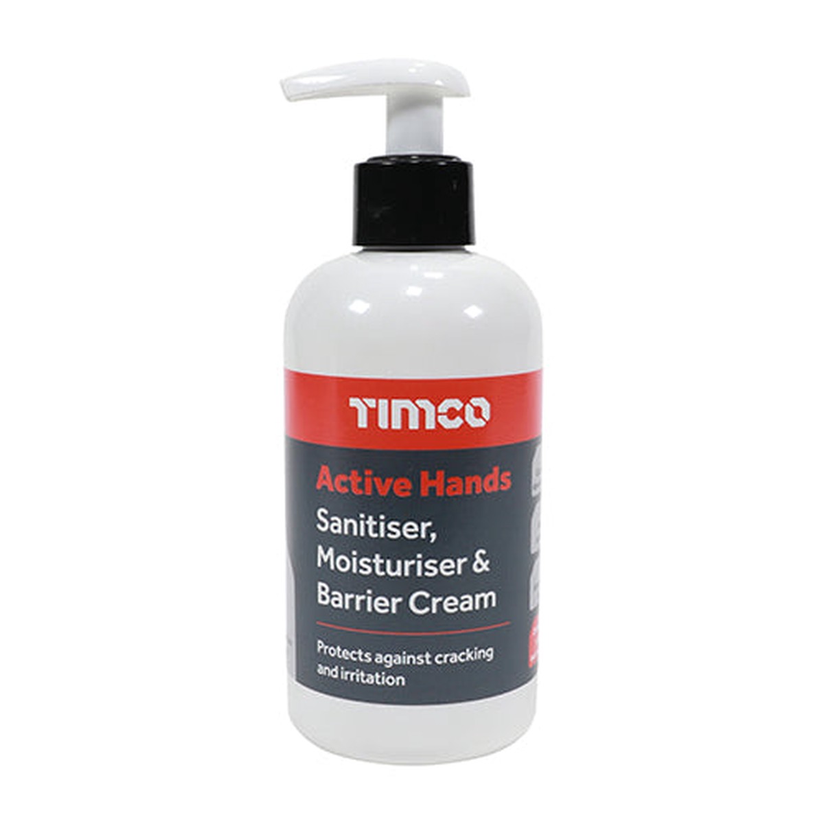 Timco - Active Hands Sanitiser, Moisturiser & Barrier Cream 250ml (1 Each Pump Bottle)