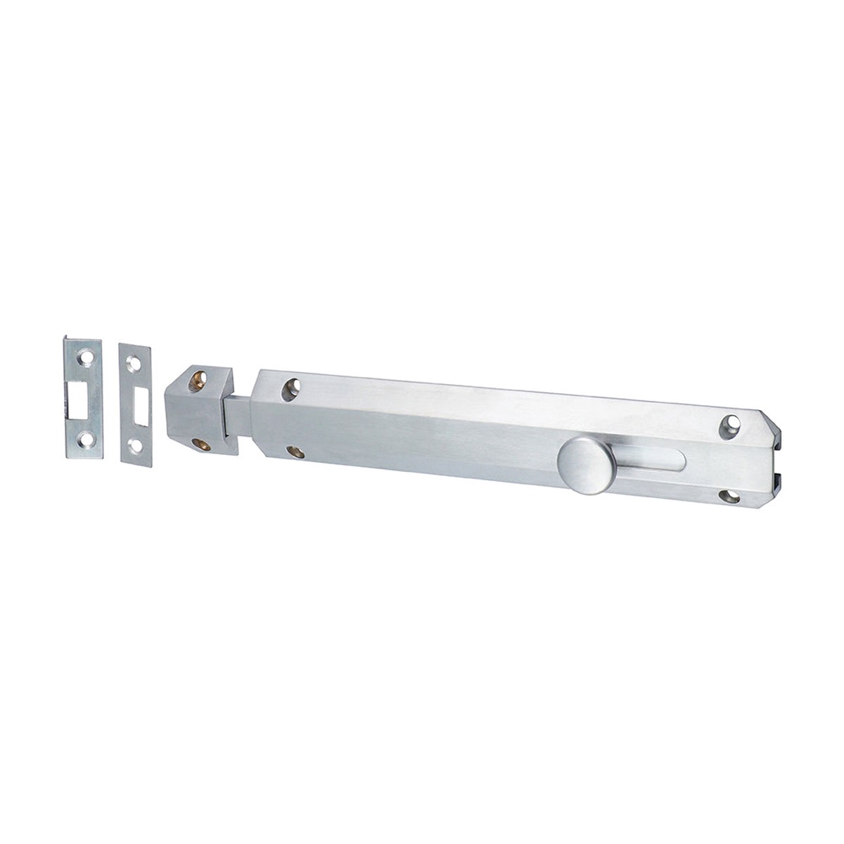 Timco - Architectural Flat Section Bolt - Satin Chrome 210 x 35mm (1 Each Bag)