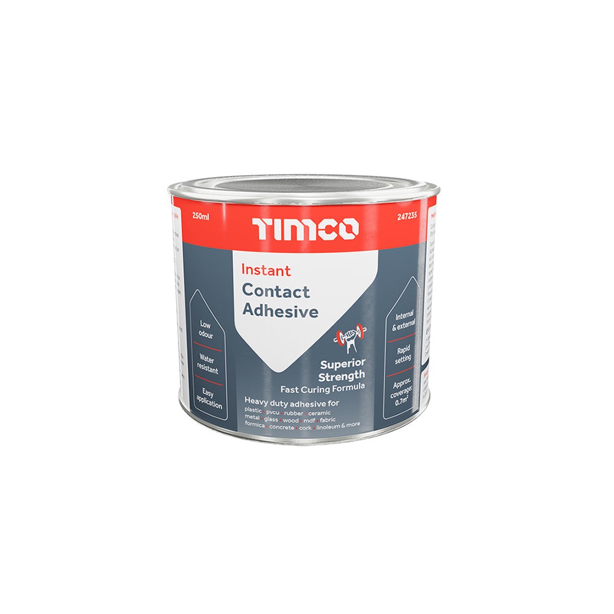 Timco - Instant Contact Adhesive - Liquid 250ml (1 Each Tin)