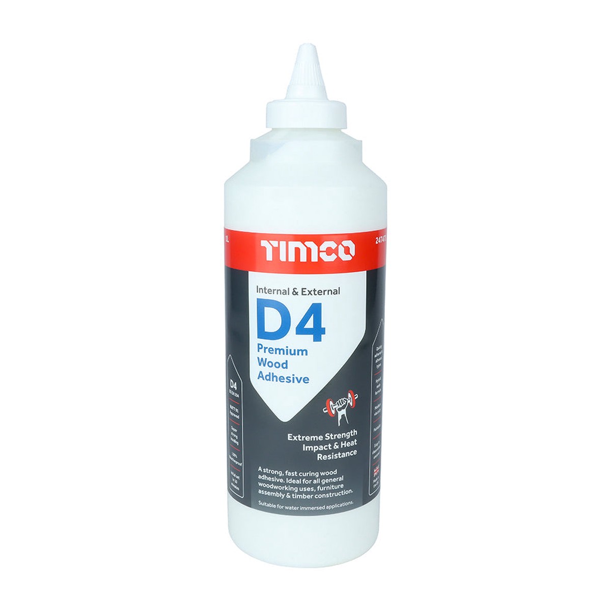 Timco - Internal & External D4 Premium Wood Adhesive 1L (1 Each Bottle)