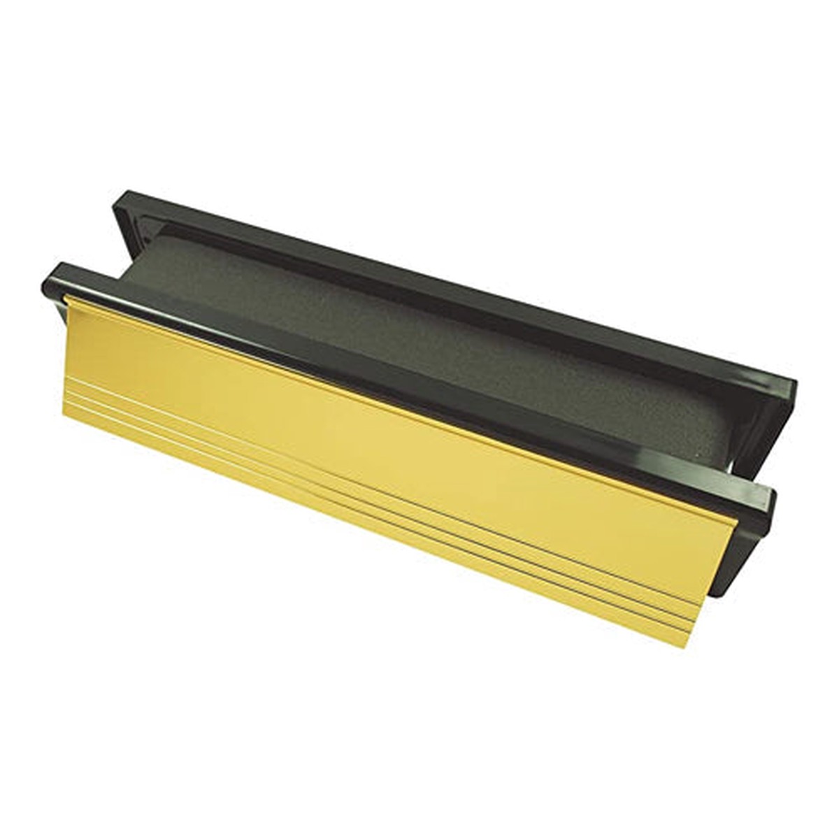 Timco - Intumescent Letterbox - Polished Gold - Black Frame 272 x 70 (1 Each Box)