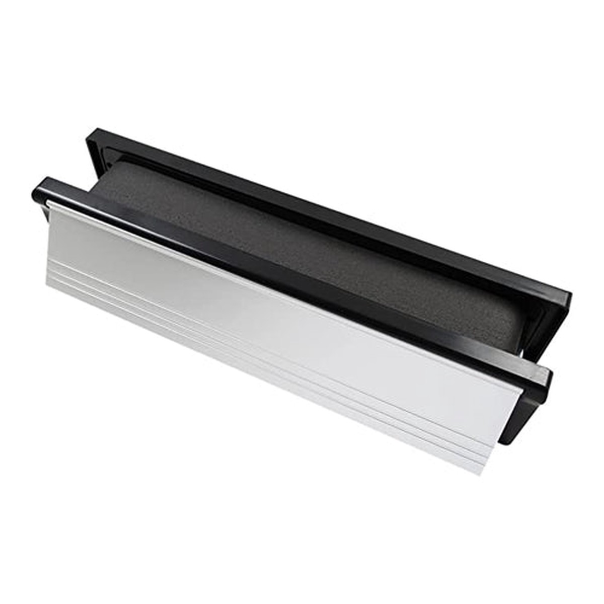 Timco - Intumescent Letterbox - Polished Silver - Black Frame 305 x 70 (1 Each Box)