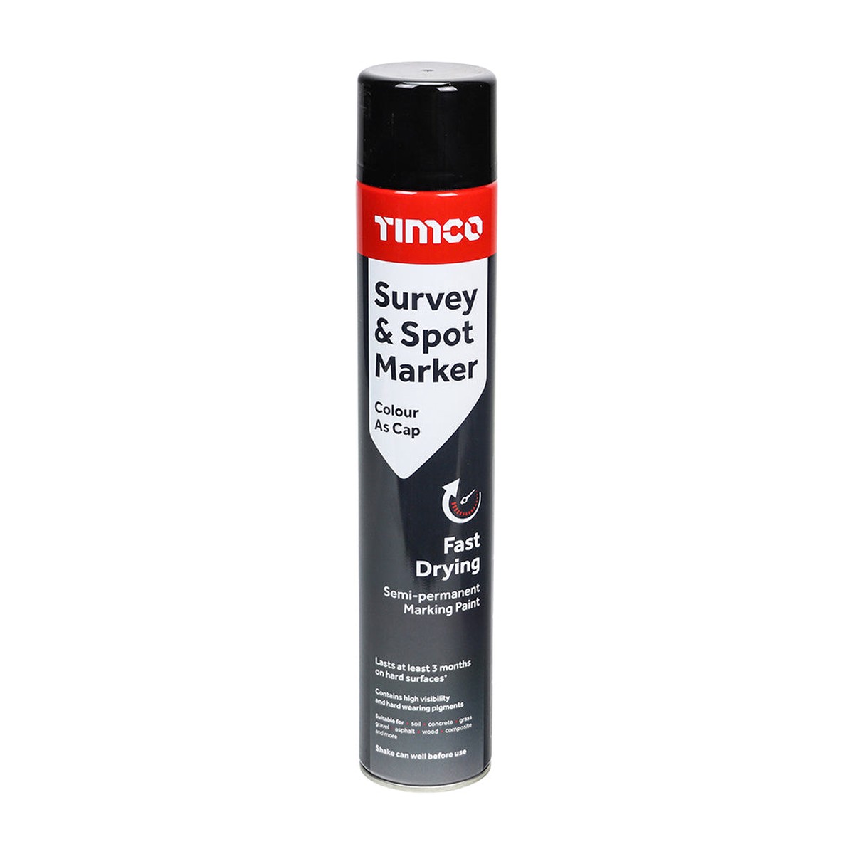 Timco - Survey & Spot Marker - Black 750ml (1 Each Can)