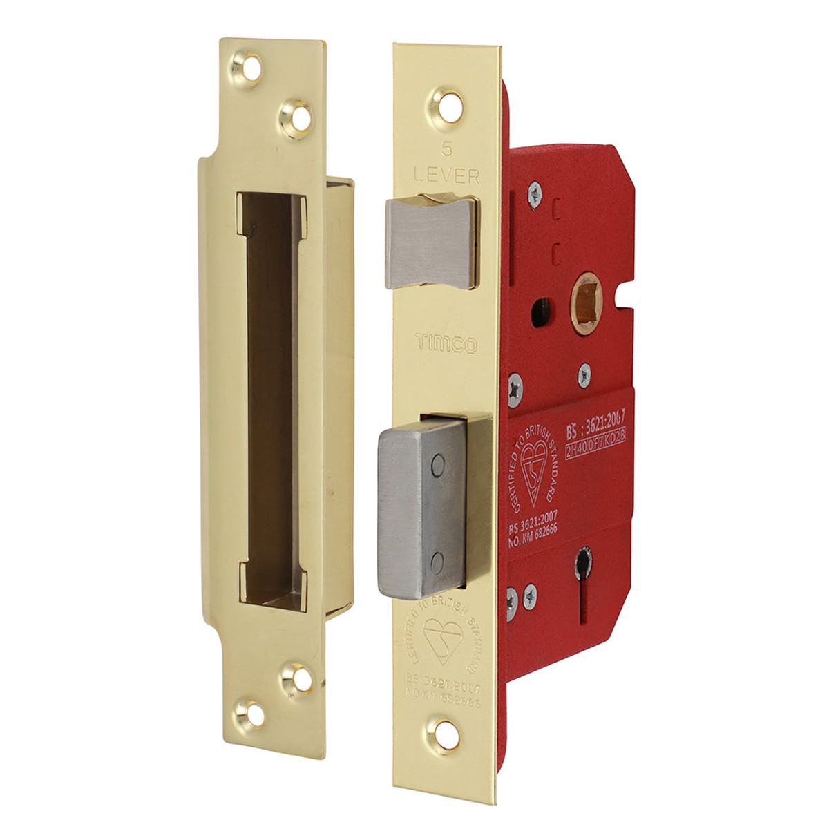 Timco - 5 Lever British Standard CE Sashlock - Electro Brass 66 case / 45 backset (1 Each Box)