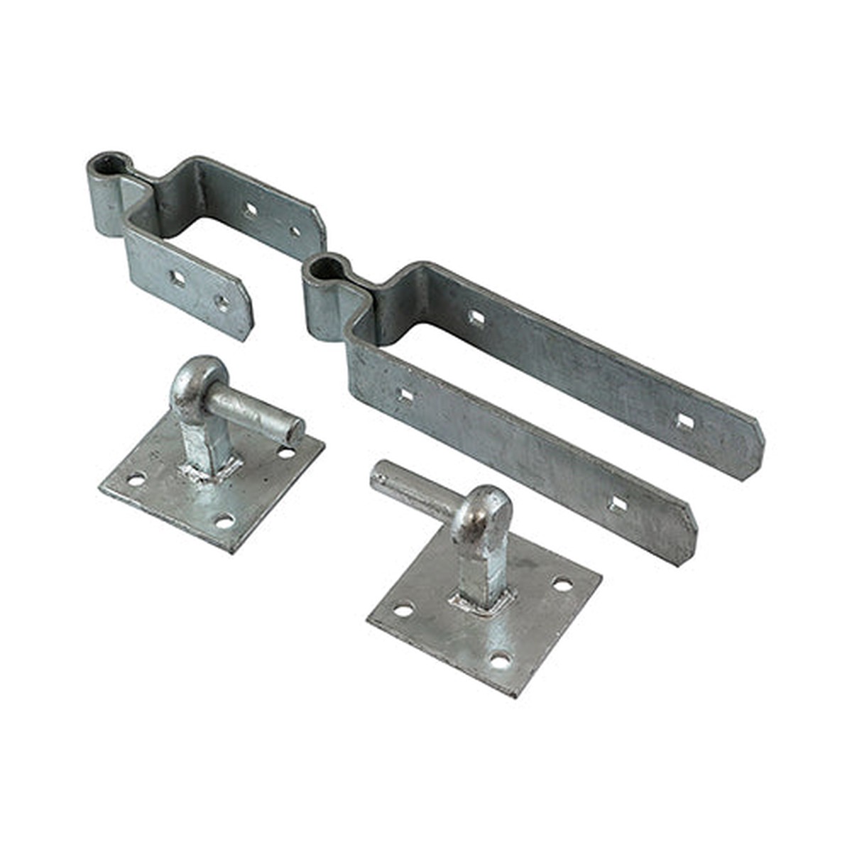 Timco - Double Strap Hinge Set with Hook on Plate - Hot Dipped Galvanised 600mm (1 Each Plain Bag)