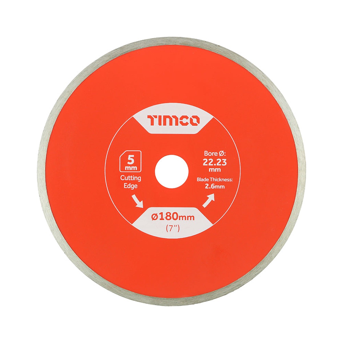 Timco - General Purpose Tile & Ceramic Diamond Blade - Continuous 180 x 22.2 (1 Each Box)
