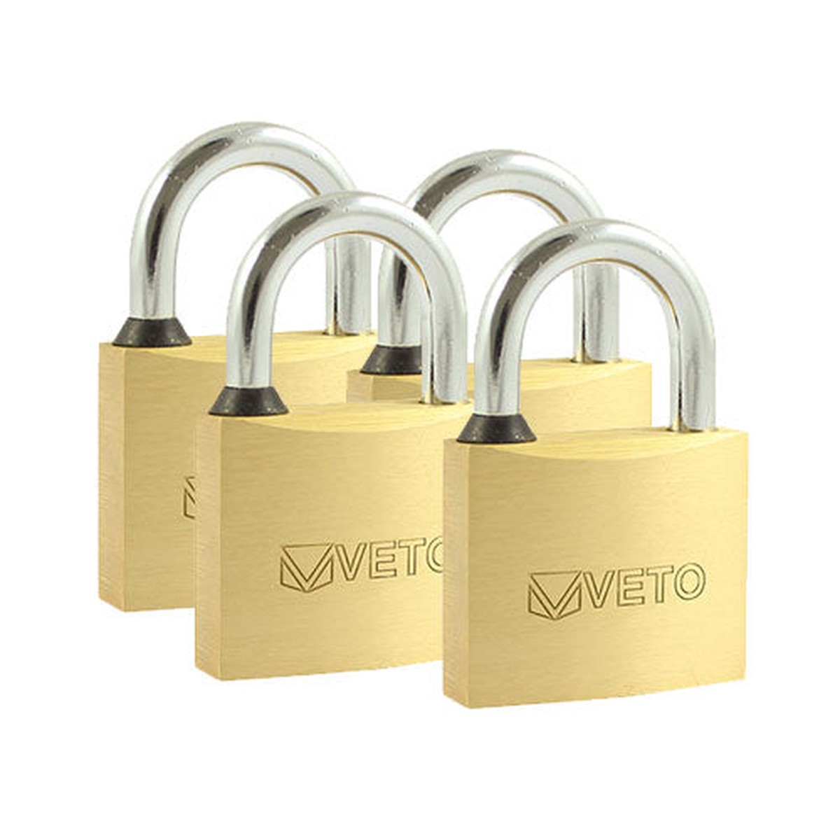 Timco - Brass Padlocks Key Alike 40mm (4 Pieces Backing Card)