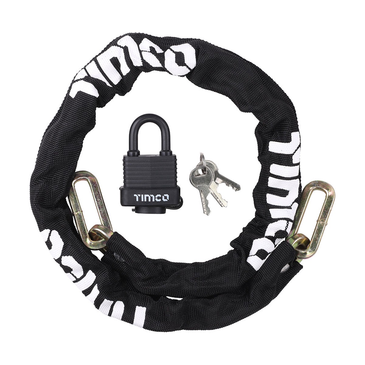 Timco - Security Chain & Weatherproof Padlock 8mm x 1m (2 Pieces Bag)