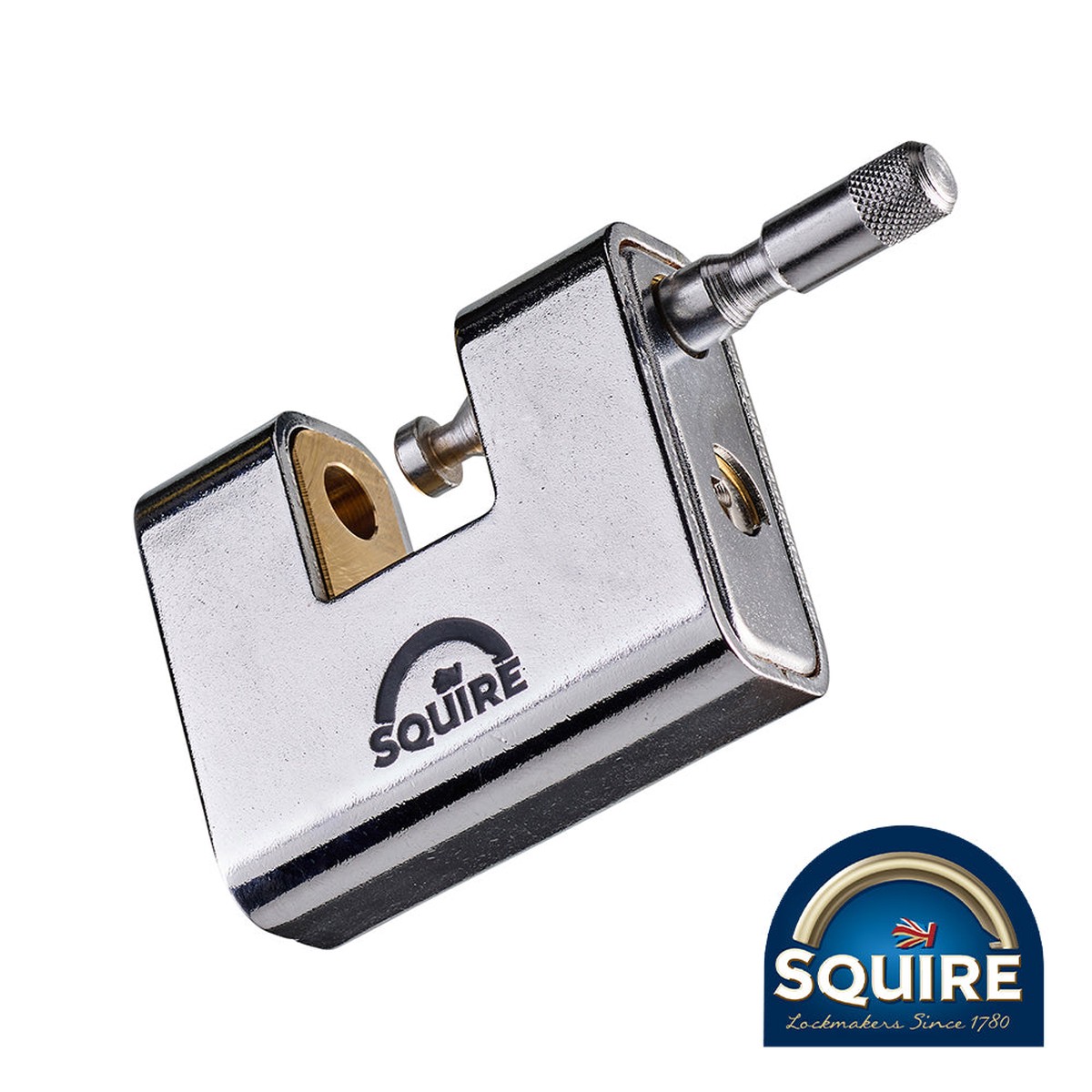 Squire - Armoured Brass Block Lock - ASWL2 80mm (1 Each Blister Pack)