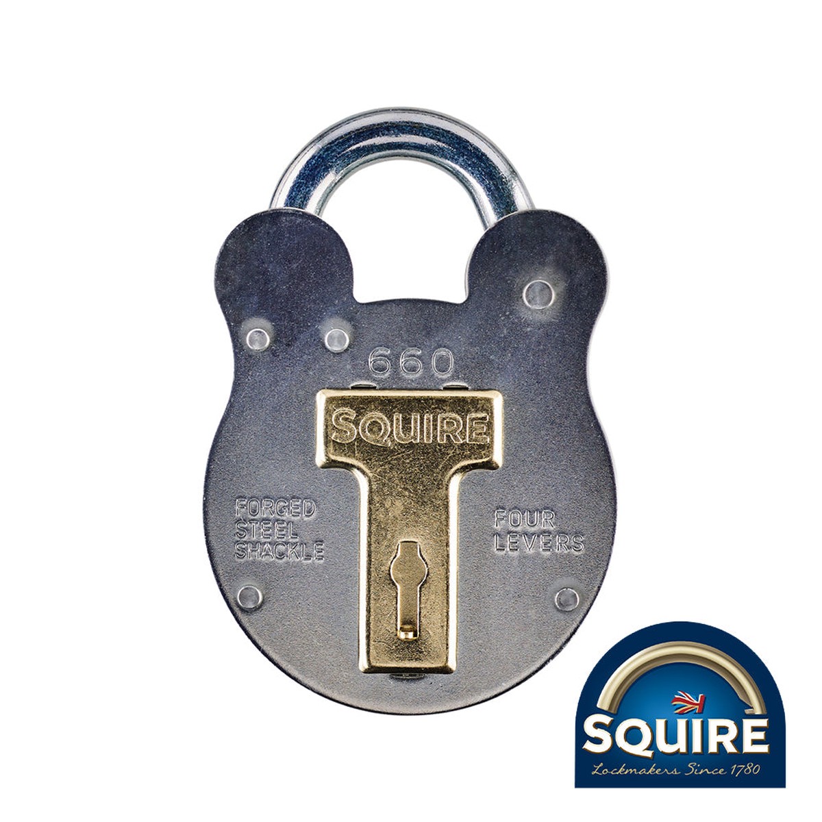 Squire - Old English 4 Lever Padlock - 660 60mm (1 Each Blister Pack)