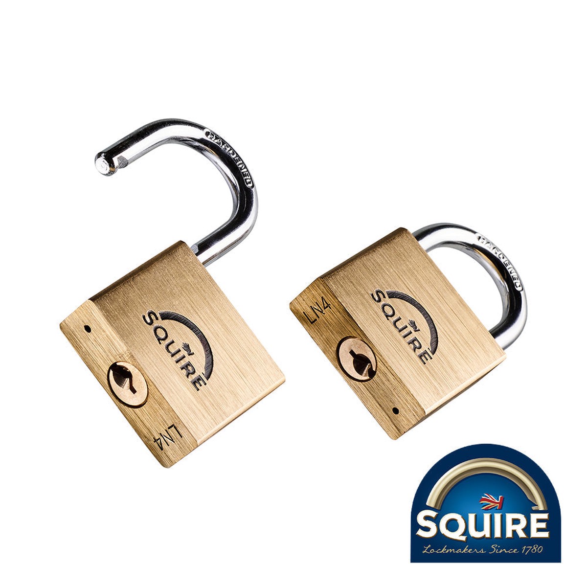Squire - Premium Brass Lion Padlock - Keyed Alike - LN4T 40mm (2 Pieces Blister Pack)
