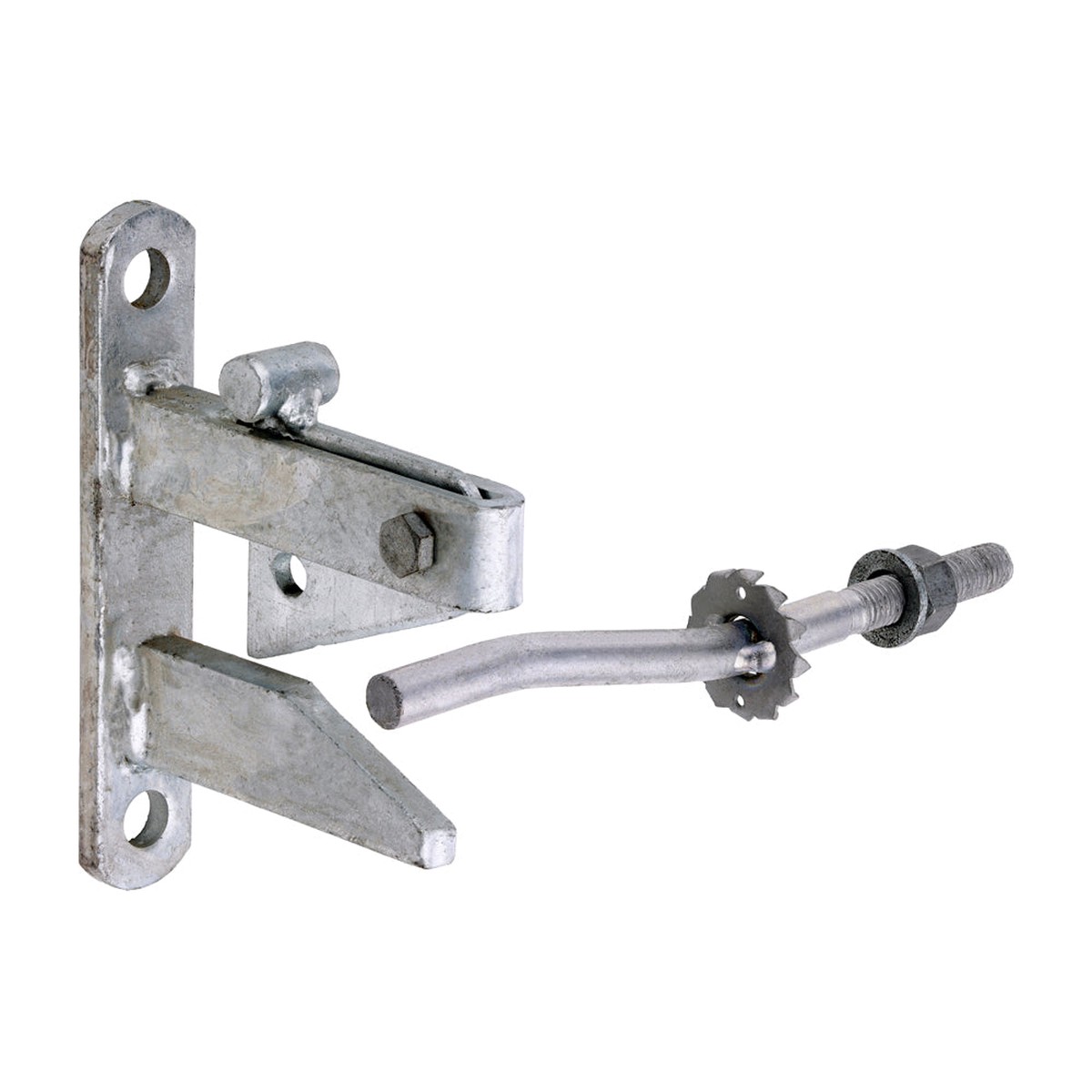 Timco - Self Locking Gate Catch With Cranked Striker - Hot Dipped Galvanised 120mm (1 Each Plain Bag)