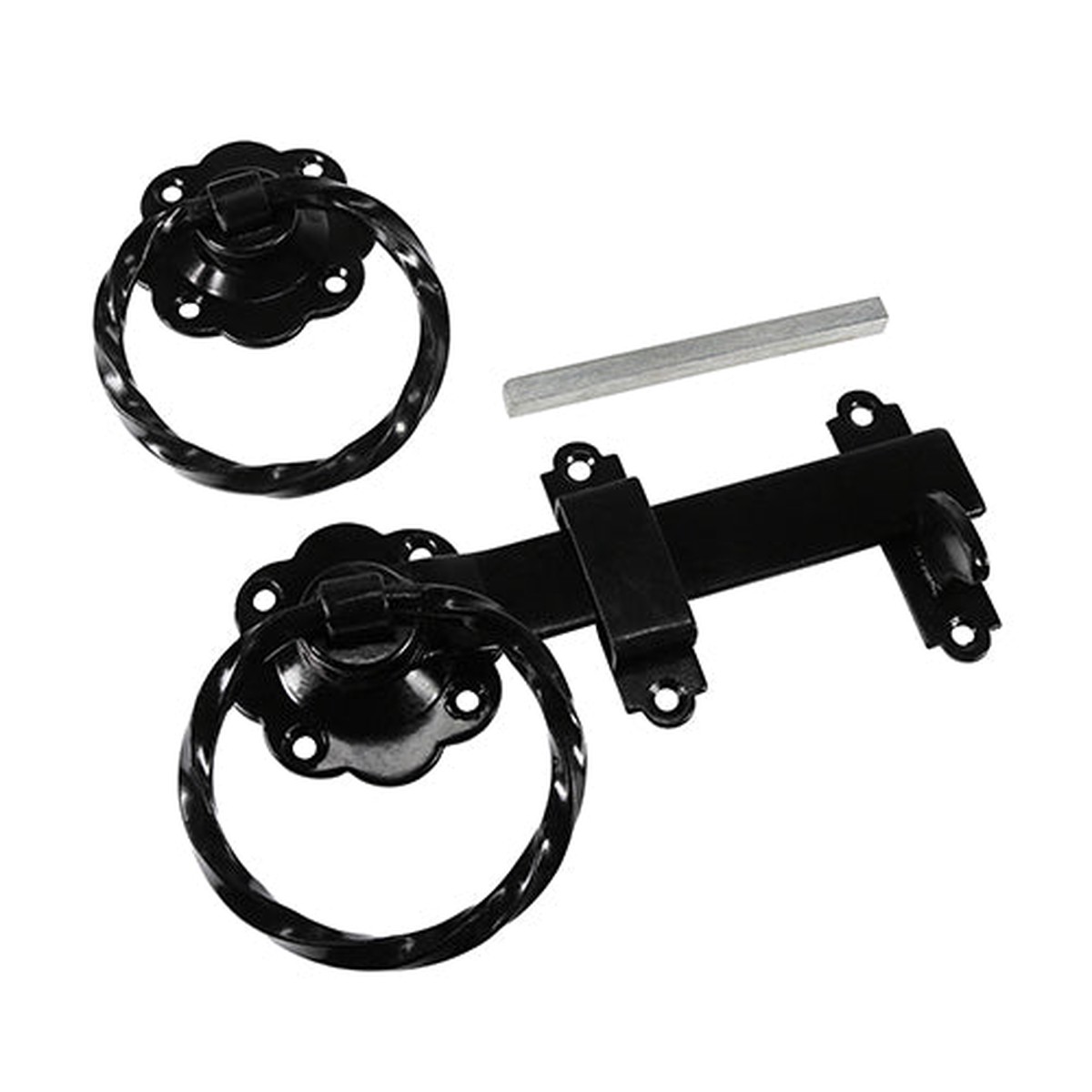 Timco - Ring Gate Latch - Twisted - Black 6" (1 Each Plain Bag)