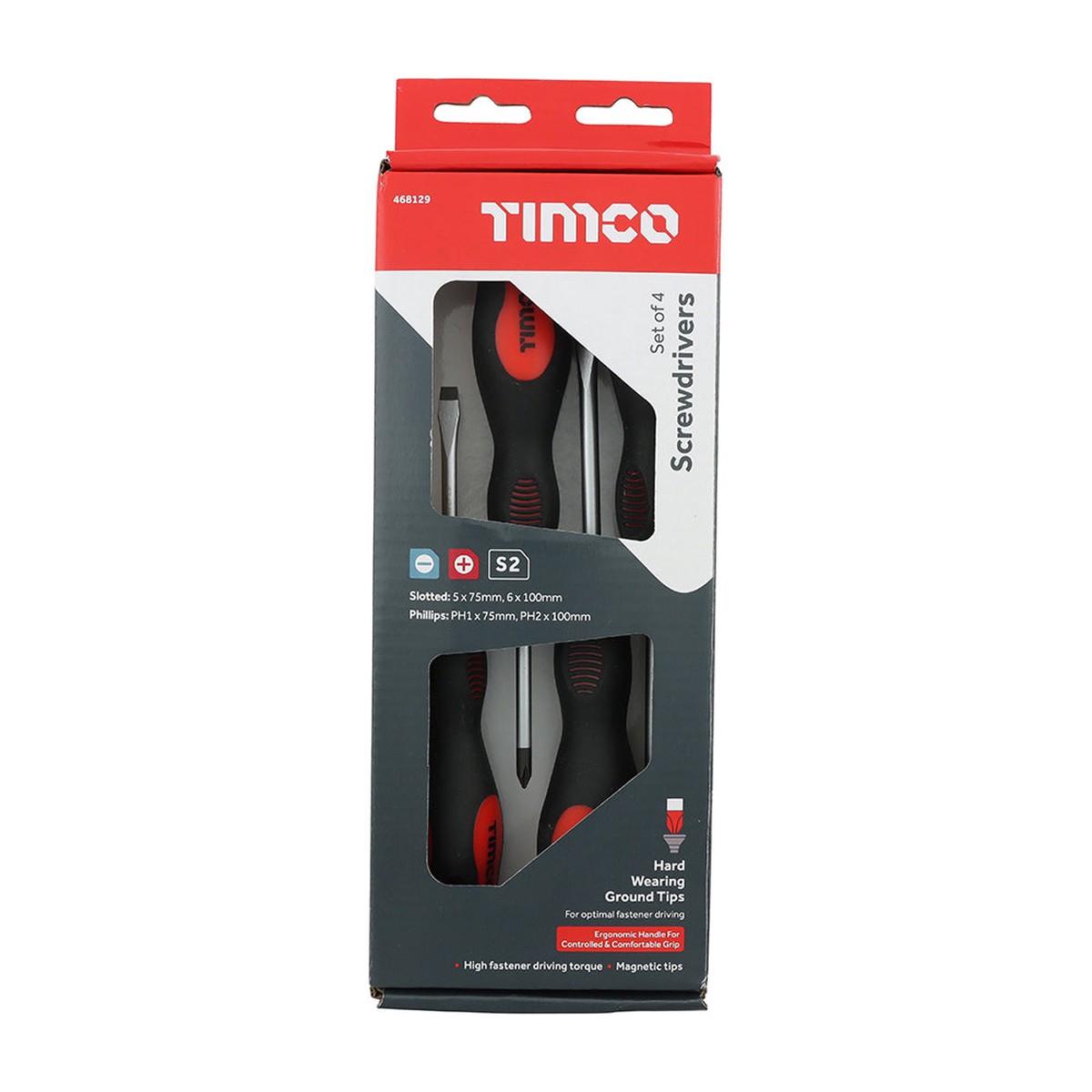 Timco - Screwdriver Set 4pcs (4 Pieces Box)