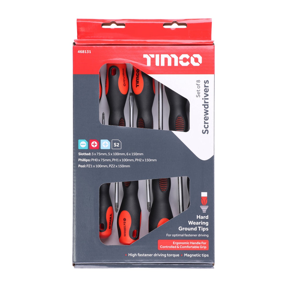 Timco - Screwdriver Set 8pcs (8 Pieces Box)