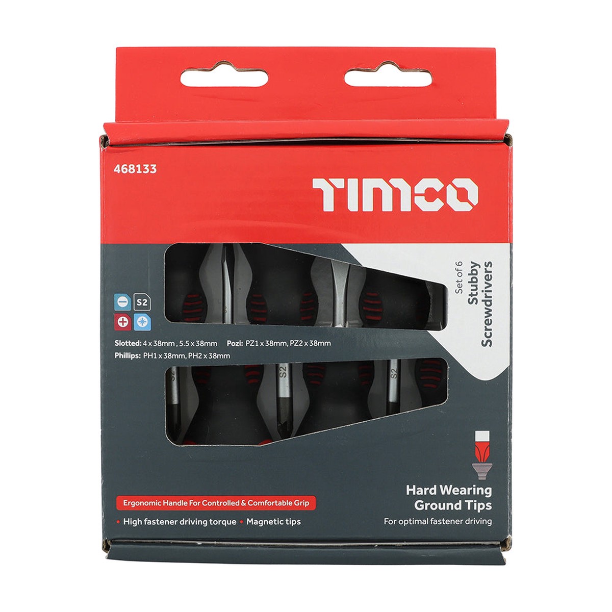 Timco - Stubby Screwdriver Set 6pcs (6 Pieces Box)