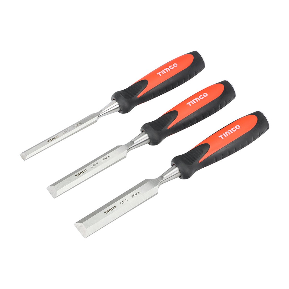 Timco - Bevel Edge Wood Chisel Set 3pcs (3 Pieces Blister Pack)