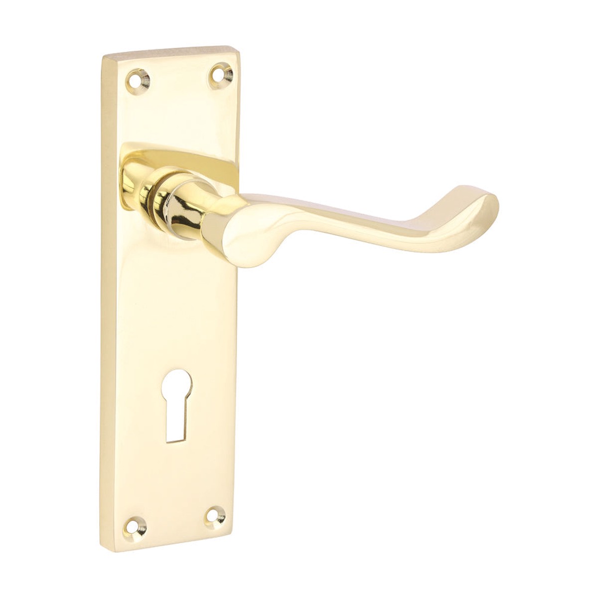 Timco - Victorian Scroll Lock Handles - Polished Brass 152 x 42 (1 Pairs Blister Pack)