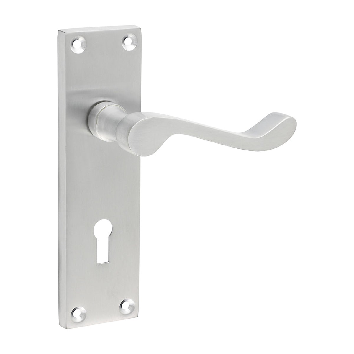 Timco - Victorian Scroll Lock Handles - Satin Chrome 152 x 42 (1 Pairs Blister Pack)