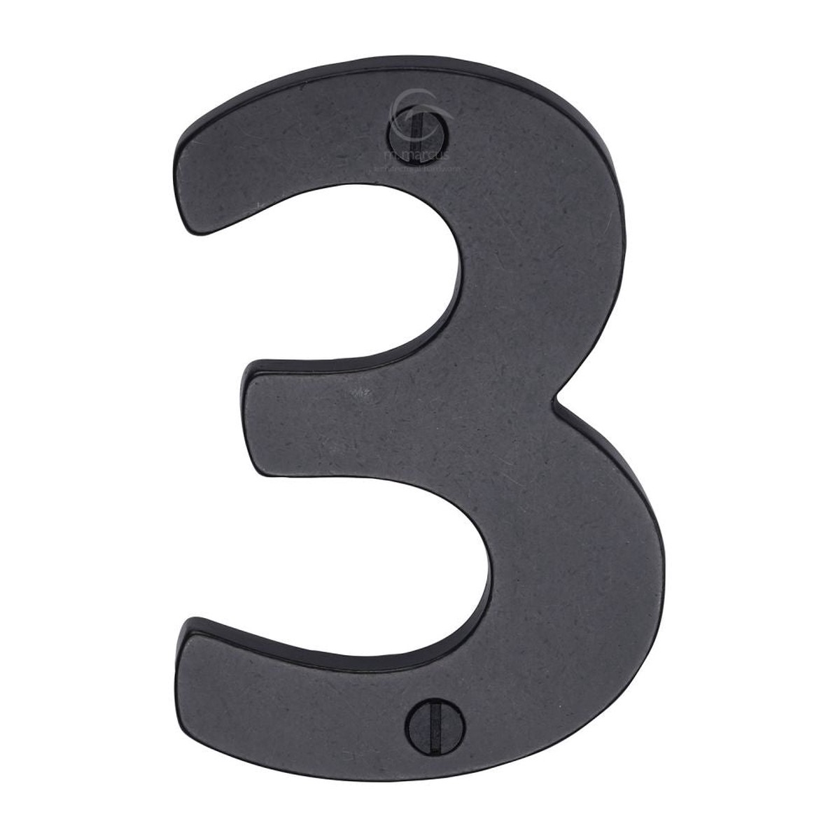 M.Marcus - Rustic Dark Bronze Numeral 3 Screw Fixing 76mm (3")