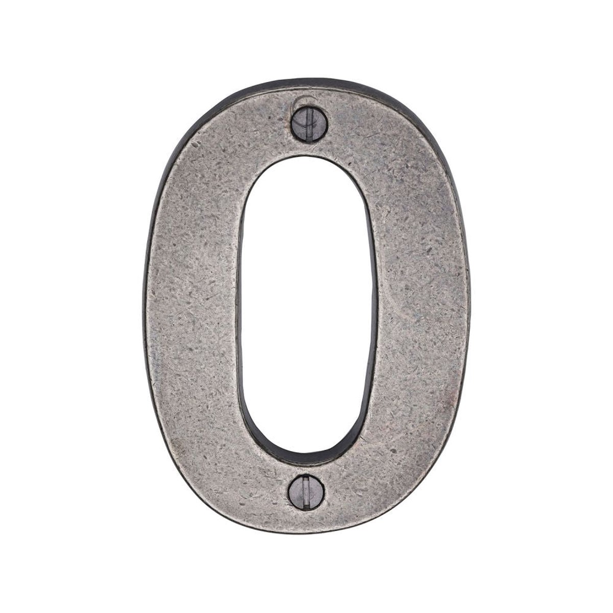 M.Marcus - Rustic Pewter Numeral 0 Screw Fixing 76mm (3")
