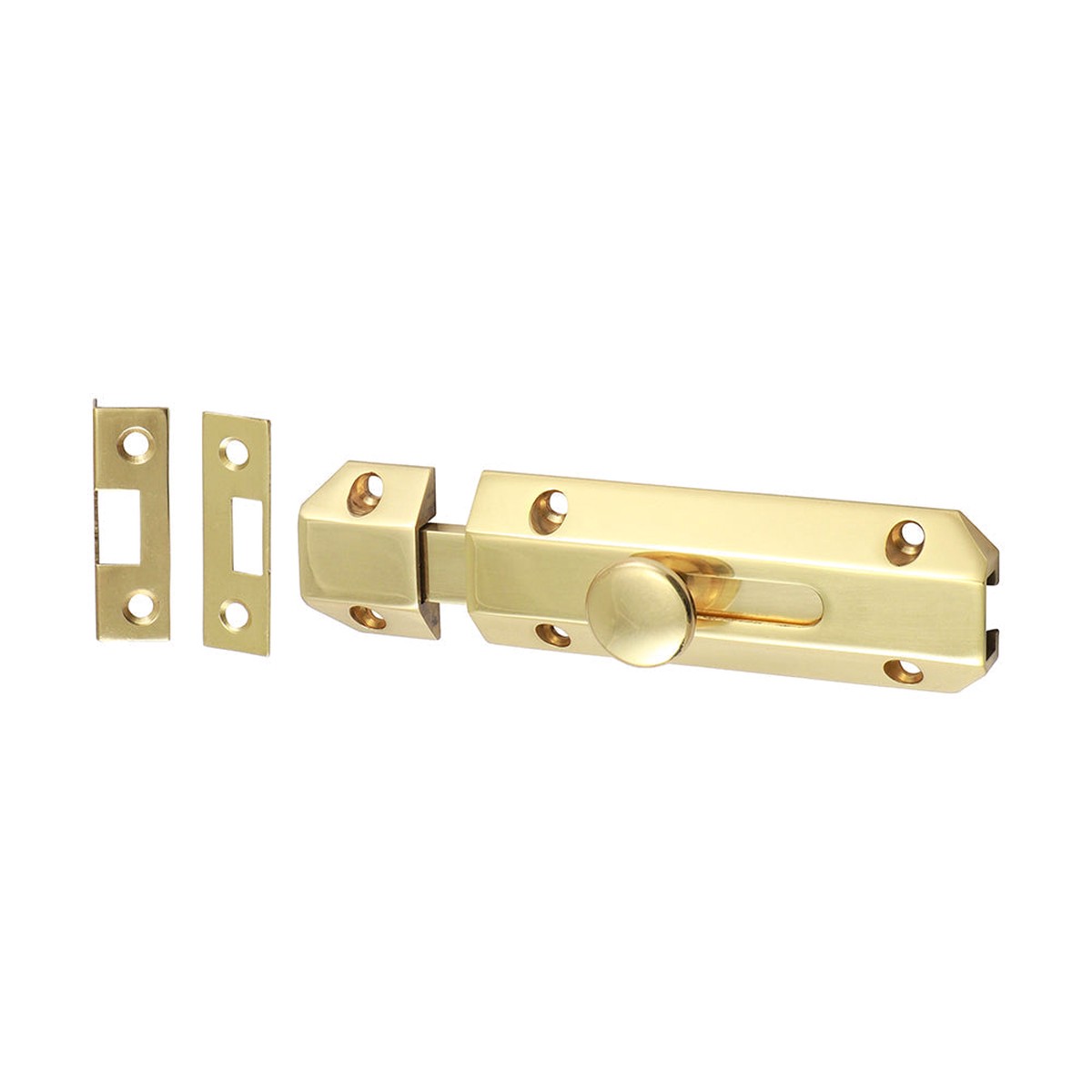 Timco - Architectural Flat Section Bolt - Polished Brass 100 x 35mm (1 Each Bag)