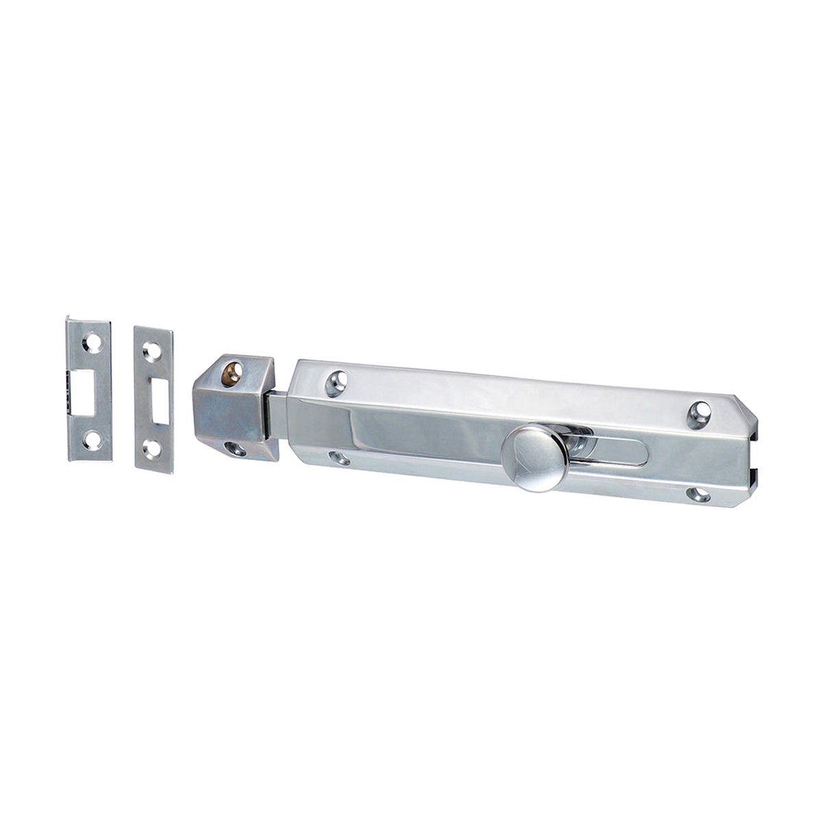 Timco - Architectural Flat Section Bolt - Polished Chrome 150 x 35mm (1 Each Bag)