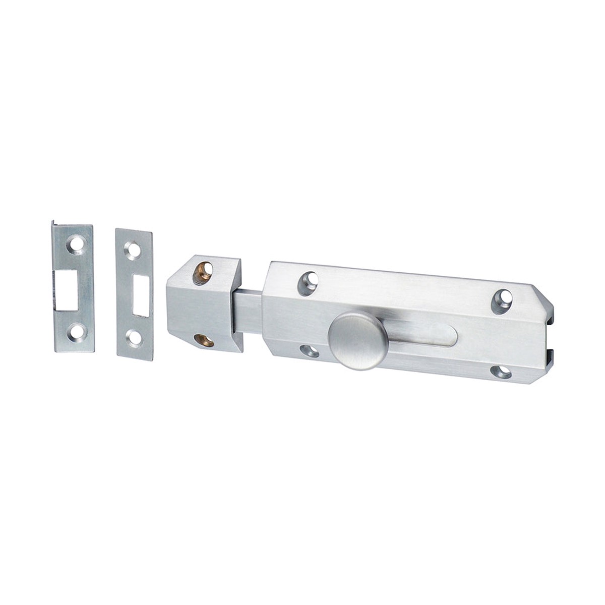 Timco - Architectural Flat Section Bolt - Satin Chrome 100 x 35mm (1 Each Bag)