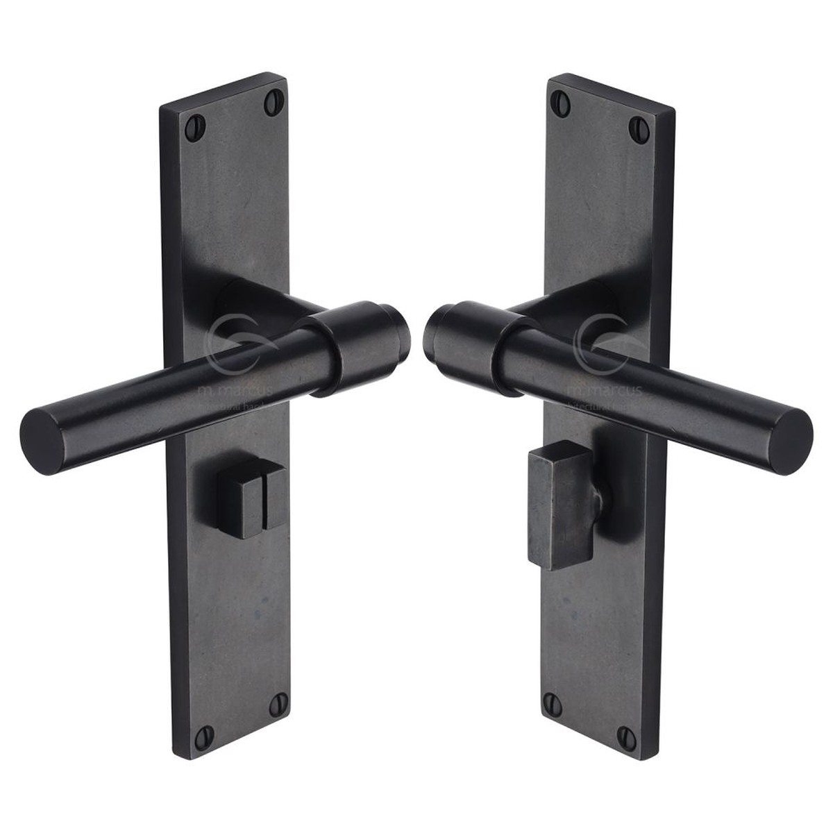 M.Marcus - Rustic Dark Bronze Door Handle Bathroom Set Fountain Design