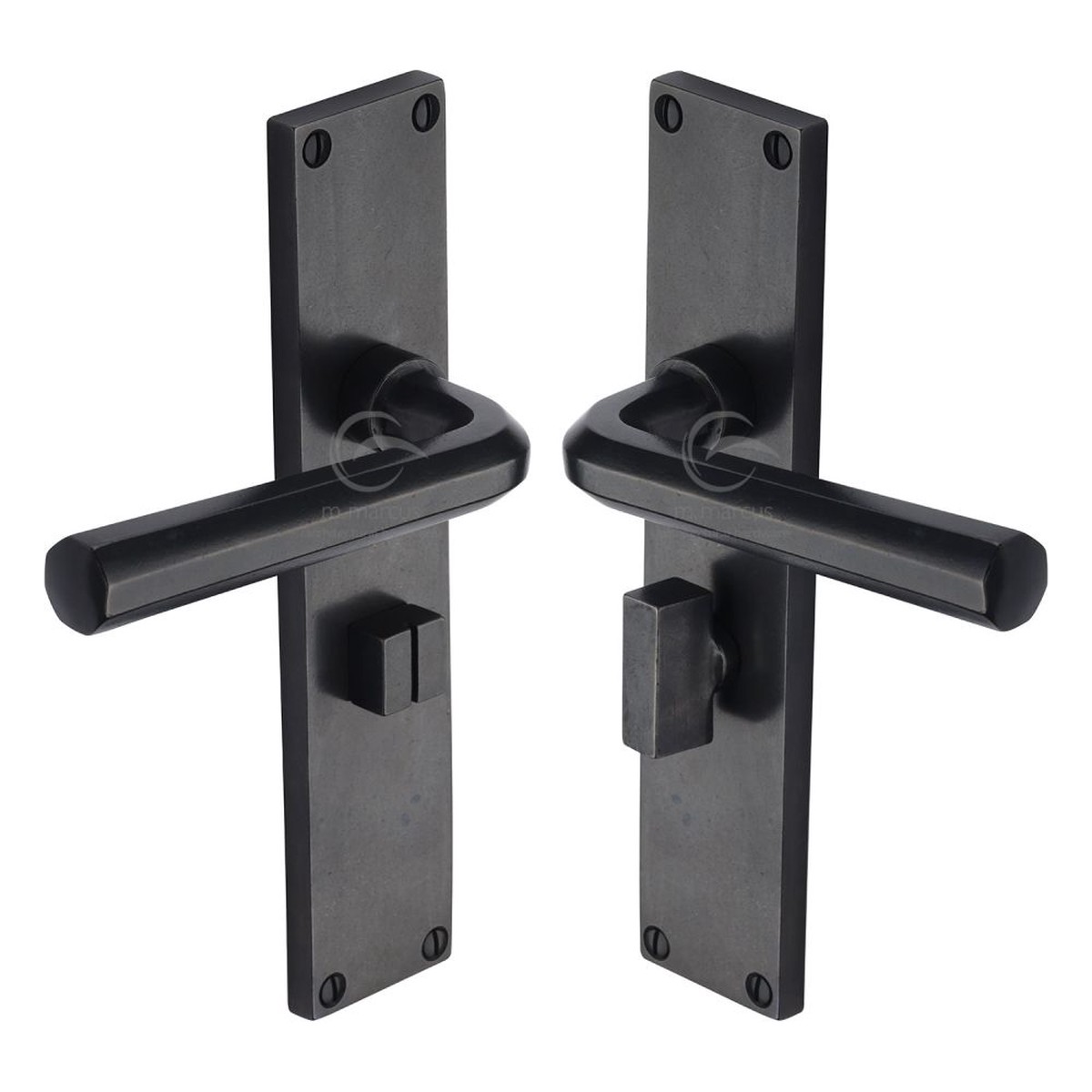 M.Marcus - Rustic Dark Bronze Door Handle Bathroom Set Octave Design