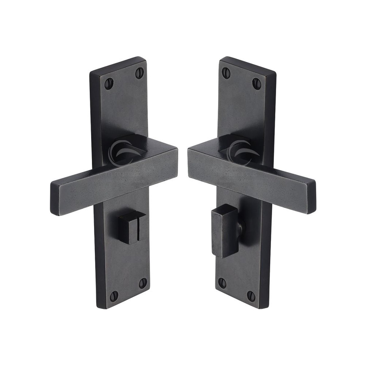 M.Marcus - Rustic Dark Bronze Door Handle Bathroon Set Cheswell Design