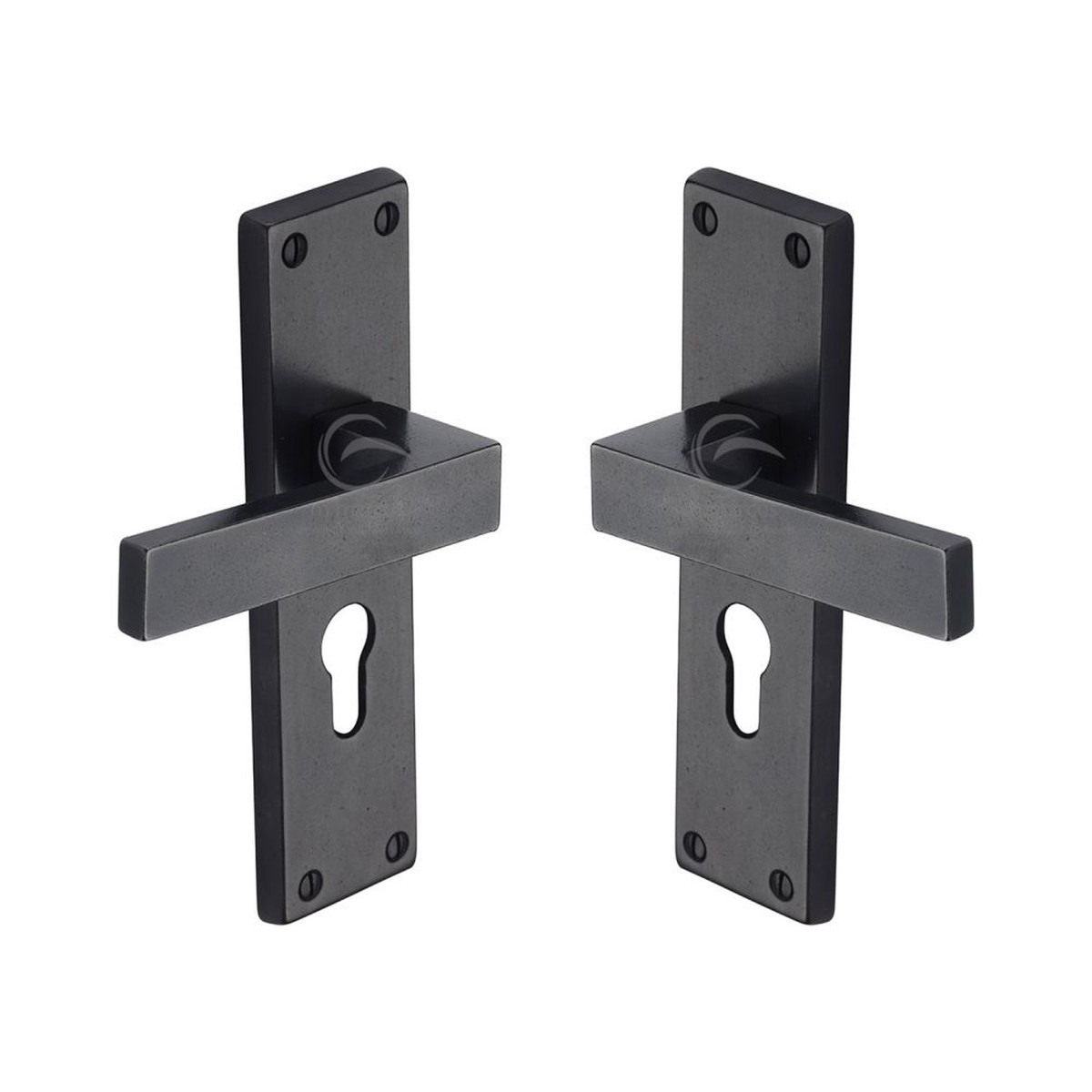 M.Marcus - Rustic Dark Bronze Door Handle Euro Profile Cheswell Design