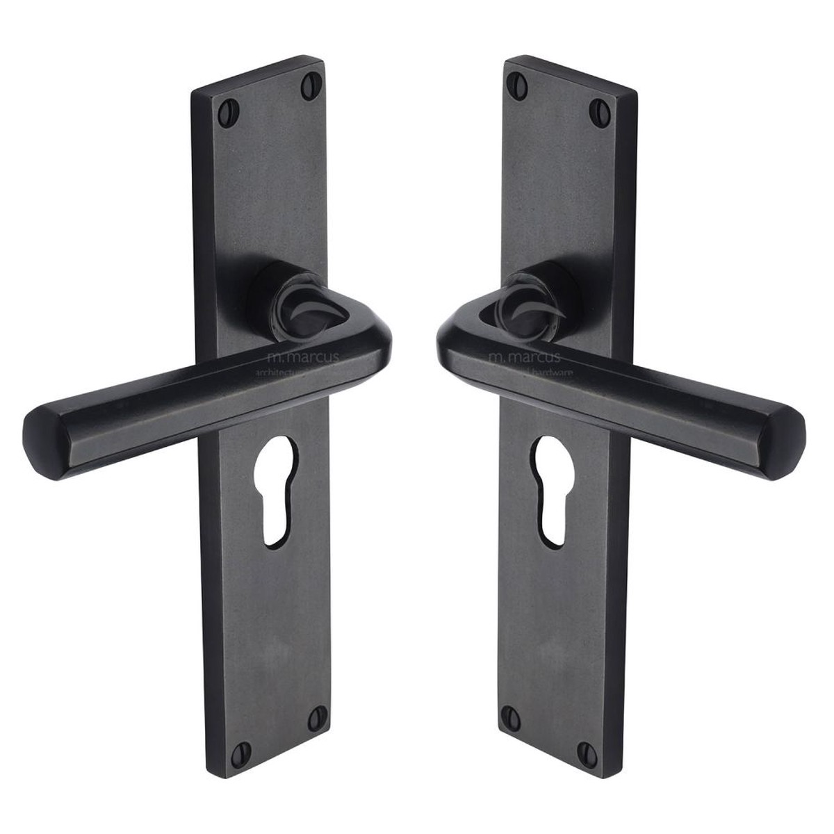M.Marcus - Rustic Dark Bronze Door Handle Euro Profile Octave Design
