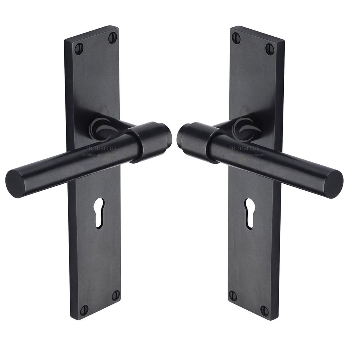 M.Marcus - Rustic Dark Bronze Door Handle Lever Latch Fountain Design