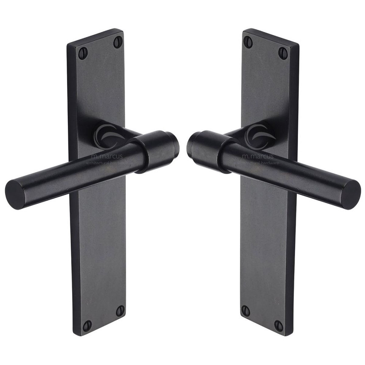 M.Marcus - Rustic Dark Bronze Door Handle Lever Lock Fountain Design