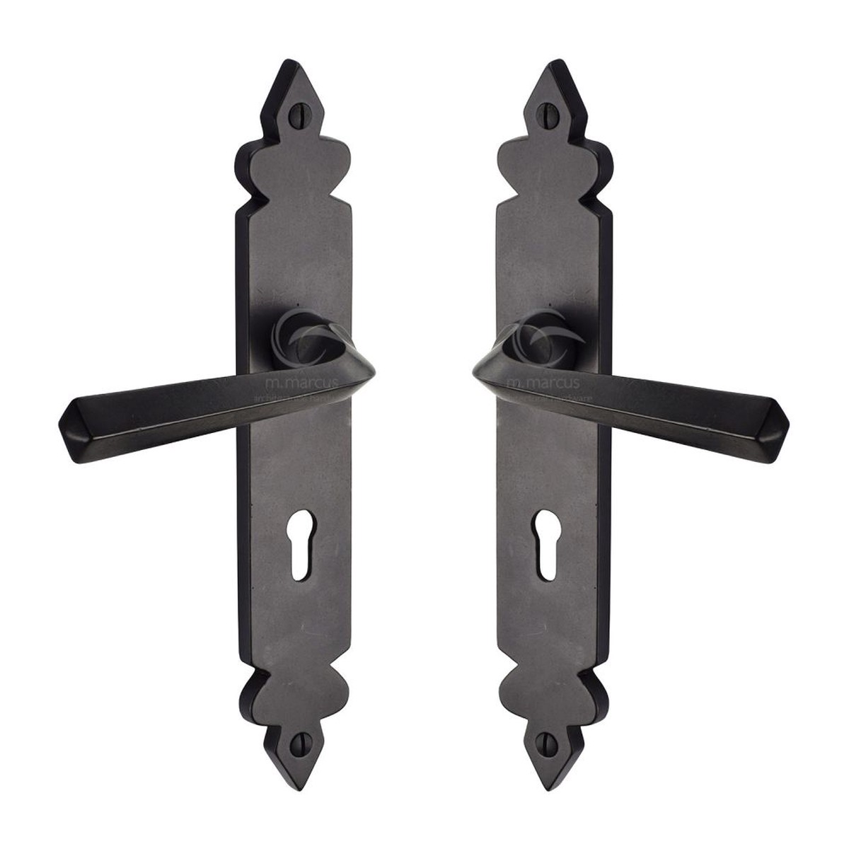 M.Marcus - Rustic Dark Bronze Door Handle Lever Lock Ironbridge Design