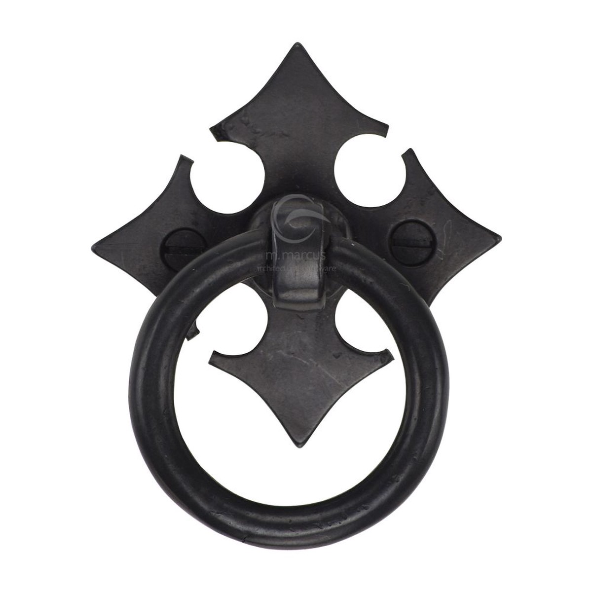 M.Marcus - Rustic Dark Bronze Fleur-De-Lys Cabinet Ring Drop Pull