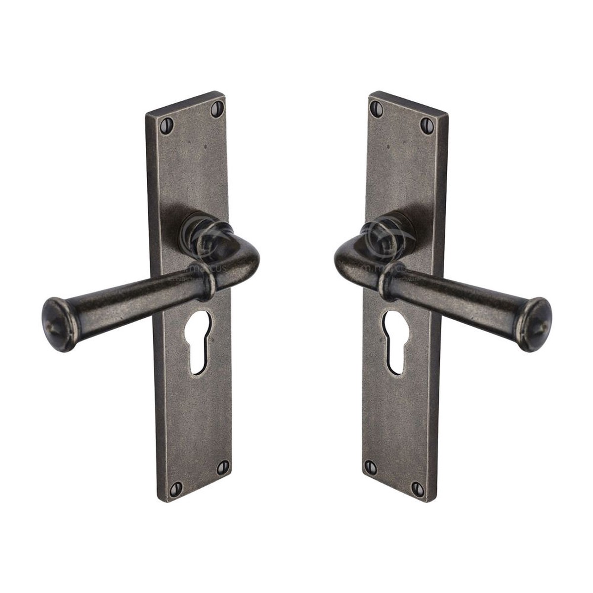 M.Marcus - Rustic Pewter Door Handle Euro Profile Ashfield Design