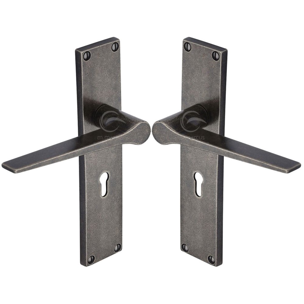 M.Marcus - Rustic Pewter Door Handle Lever Latch Gio Design